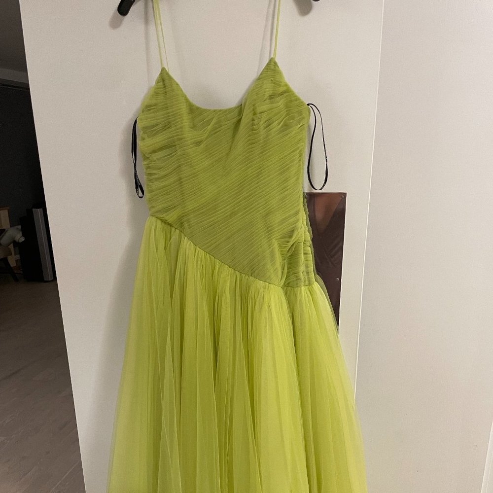 Zac Posen Green Tulle Cocktail Dress Size 14